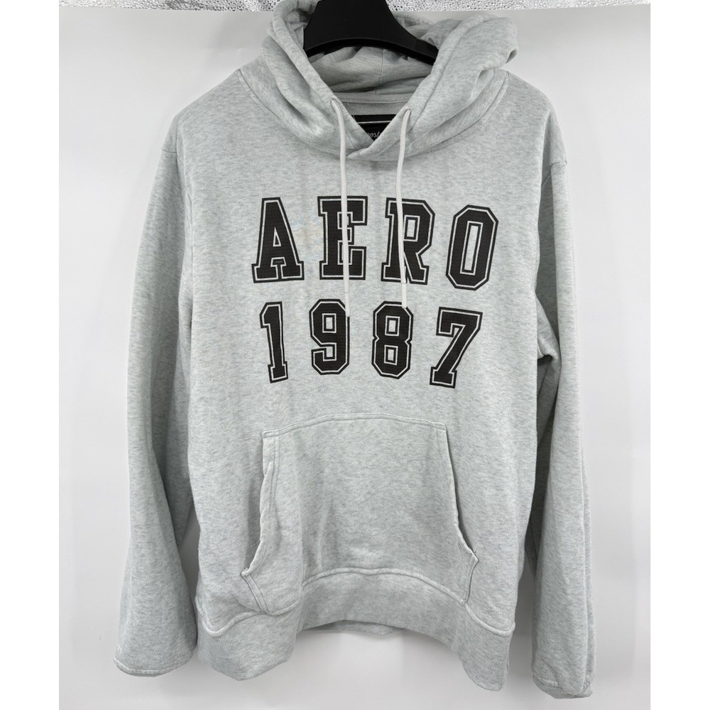 Aeropostale‎ Hoodie Mens Size Large  Gray Aero 1987 Pullover